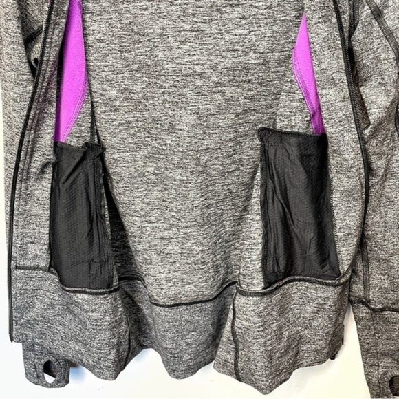 Lululemon Stride Jacket Size 2 Gray Purple Hood Zipper - Picture 5 of 9